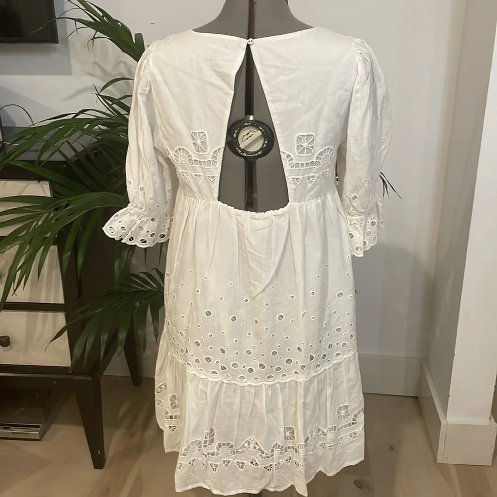 Anthropologie Audrina Forever that Girl White Eyelet Dress - Picture 7 of 9